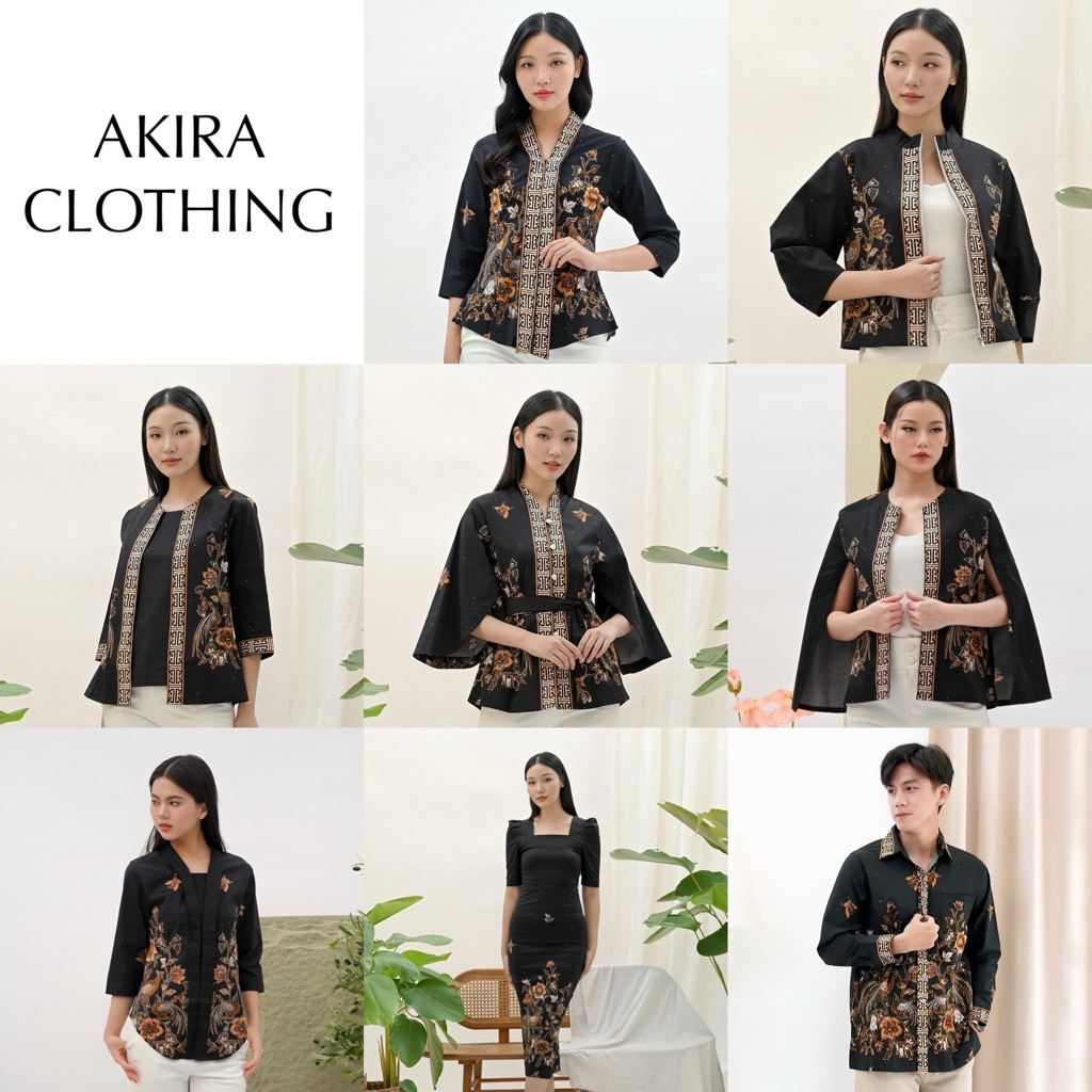 Atasan Batik Wanita Modern Black AAD - Batik Couple - Batik Seragam - Batik Unik - Dress Batik - Bat