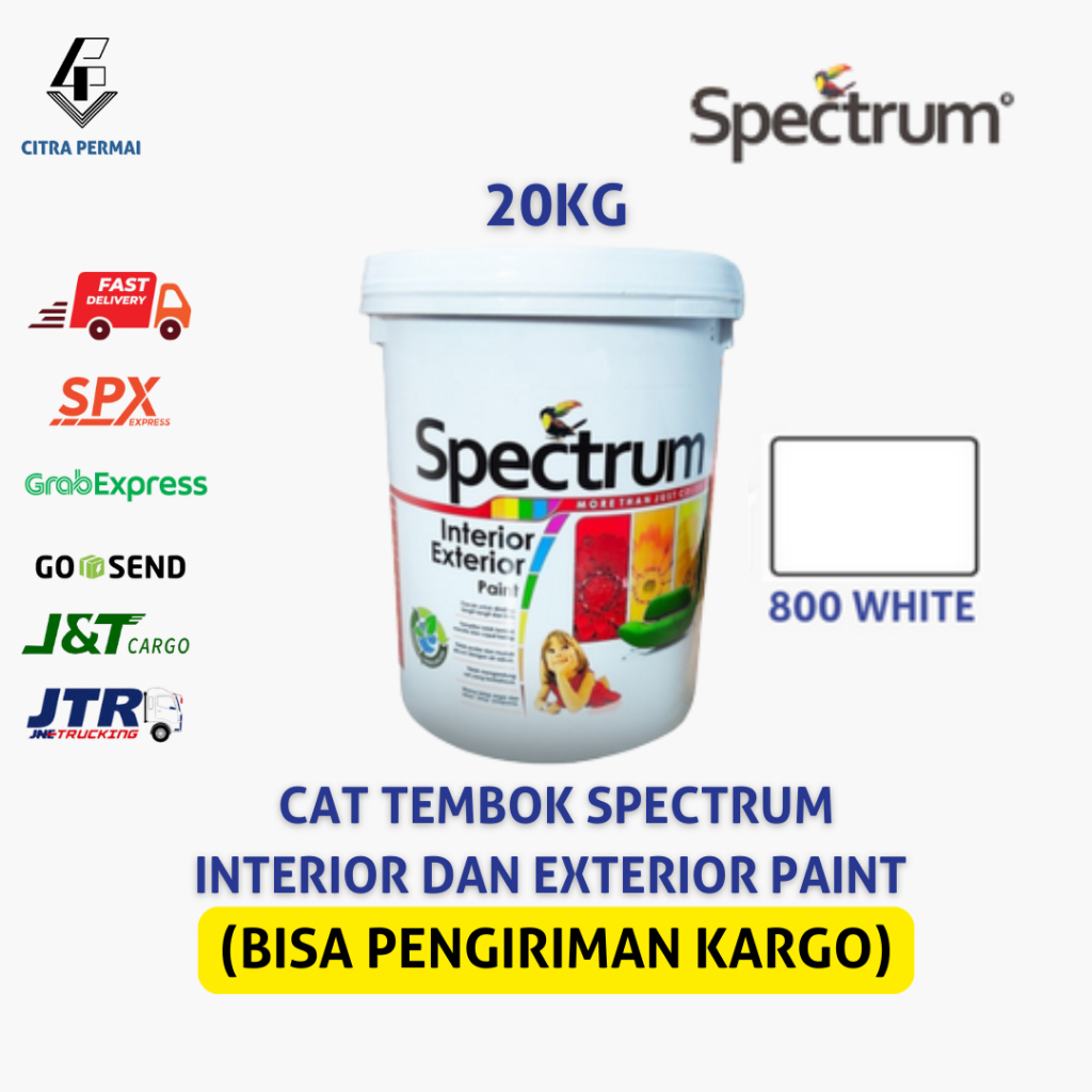 CAT TEMBOK SPECTRUM INTERIOR AND EXTERIOR PAINT (WHITE 800) - 20KG (18,9 LITER) / CAT TEMBOK SPECTRU