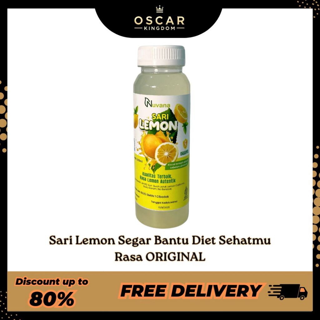 

Sari Lemon Original NUVANA 250ml HALAL BPOM Minuman Lemon Bantu Diet Alami
