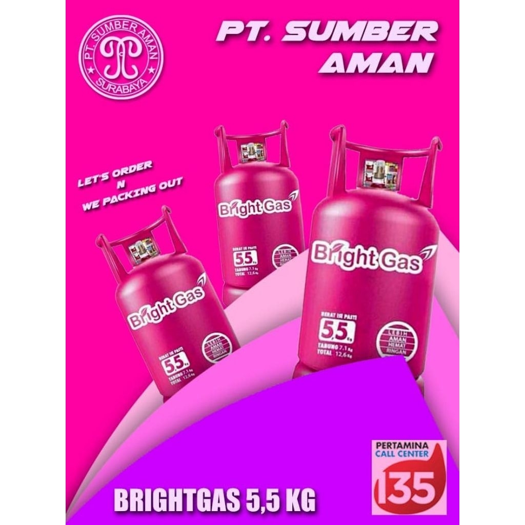 REFILL BRIGHT GAS 5.5KG BRIGHT GAS PINK PERTAMINA