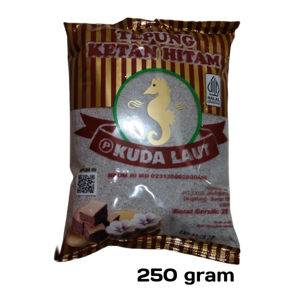 

Tepung ketan hitam merek kuda laut isi 250 gram