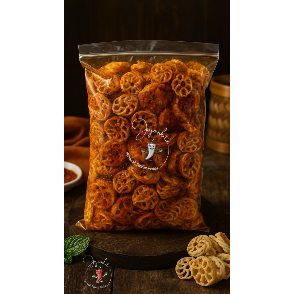 

seblak kerupuk mawar pedas daunjeruk