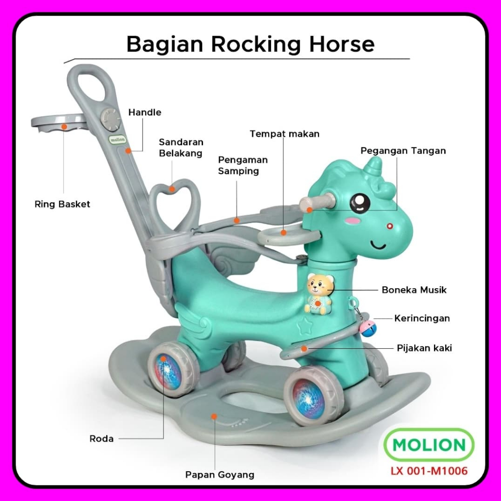 Mainan Kuda Kudaan 4in1 dan 3in1Mainan Anak  Horse Model Rocking Horse M1006