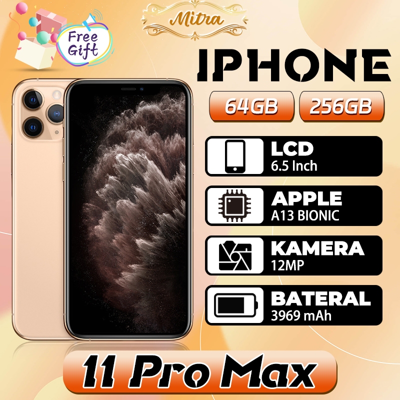 iphone 11 Pro Max 64GB/256GB Second Bekas 6.5inches No Minus LCD Original Semua kartu ip 11promax