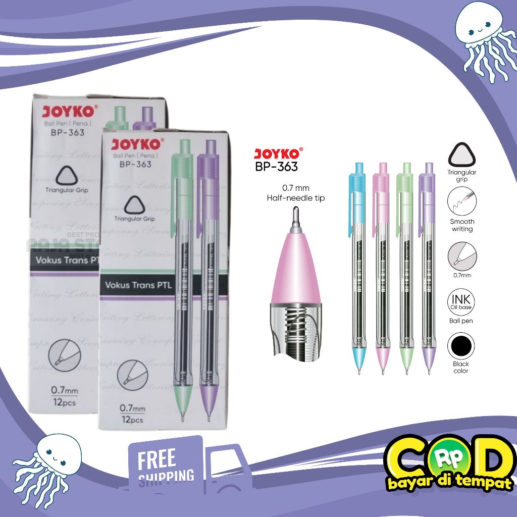 

Ball Pen Pulpen Pena Joyko BP-363 Vokus Trans PTL