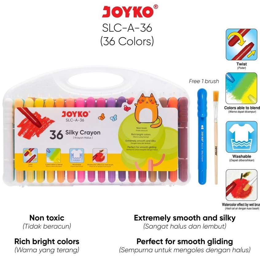 

KODE S42B Silky Crayon Joyko SLCA36 36 Colors
