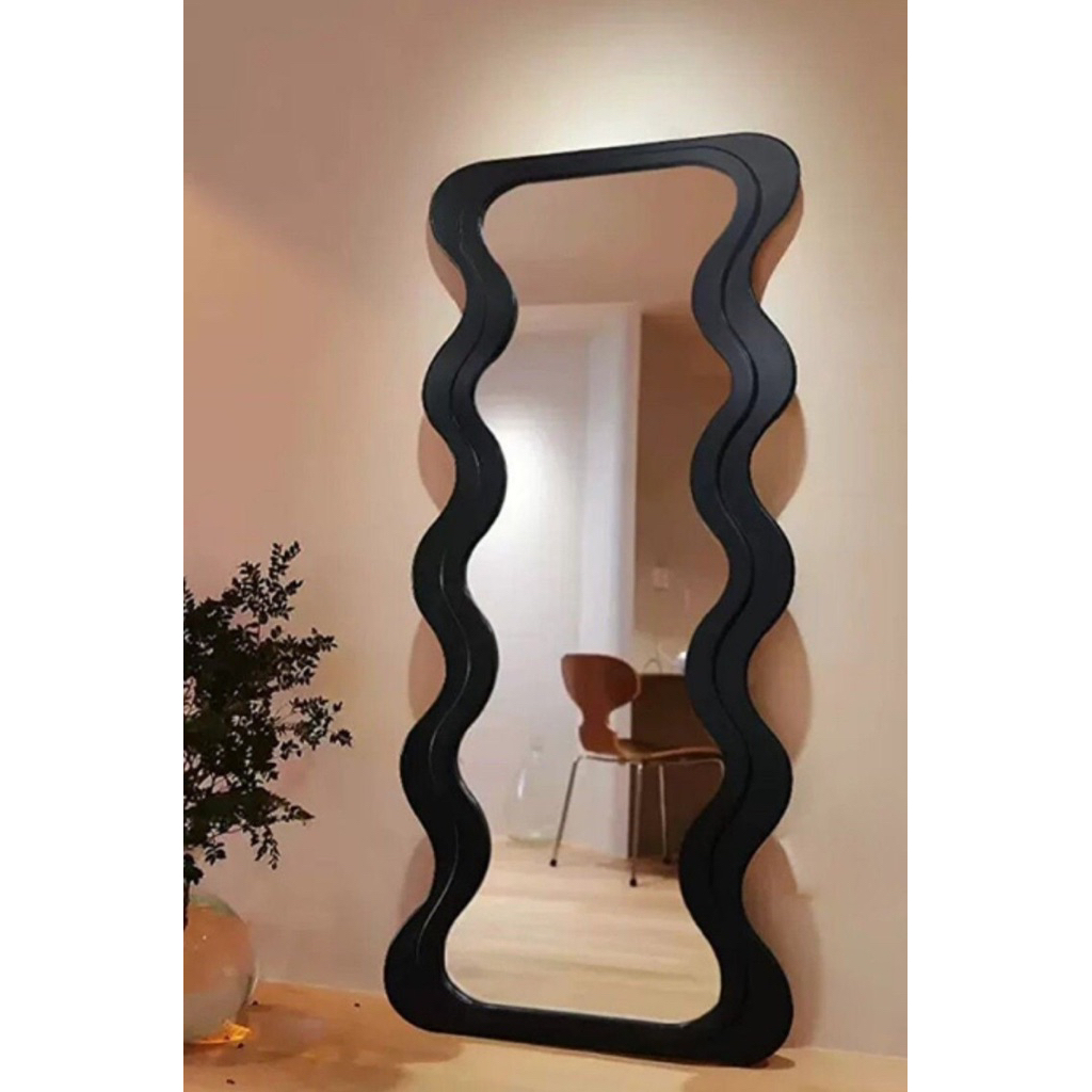 Termurah Standing Mirror Full Body Wave Kayu Cermin Rias Aesthetic Cermin Hias Cermin Kaca Full Body