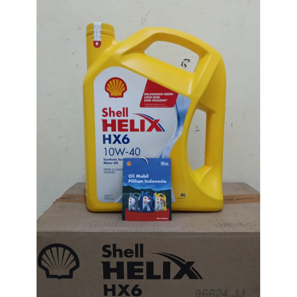 Oli mobil Shell helix hk6 10W-40 4liter