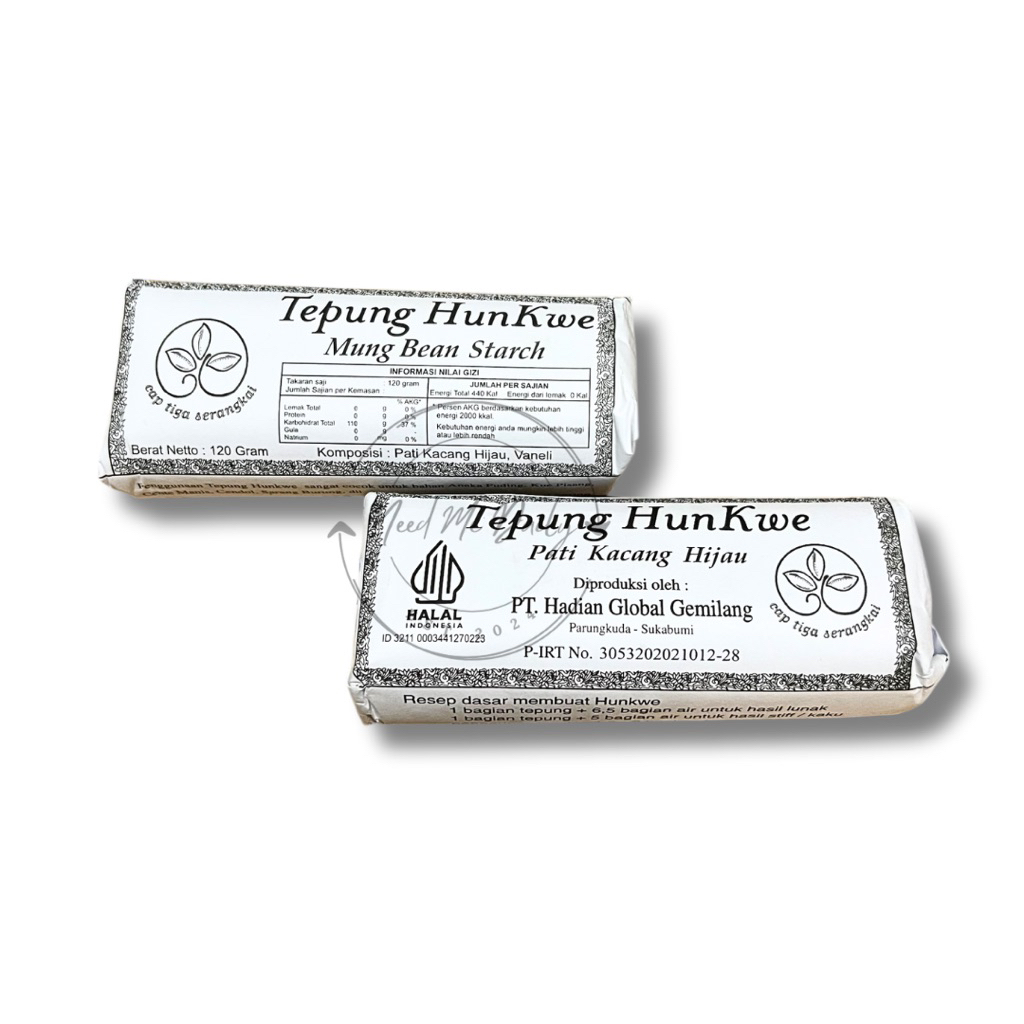 

[HALAL] Tepung Hun Kwe Cap Tiga Serangkai 120gr | Pati Kacang Hijau | Mung Bean Startch | Hun Kwe Premium