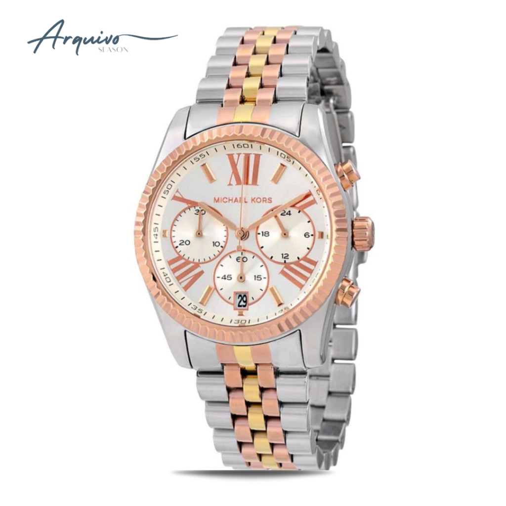 Jam Tangan Michael Kors Wanita Lexington Chronograph Stainless Steel Mewah Original MK5735