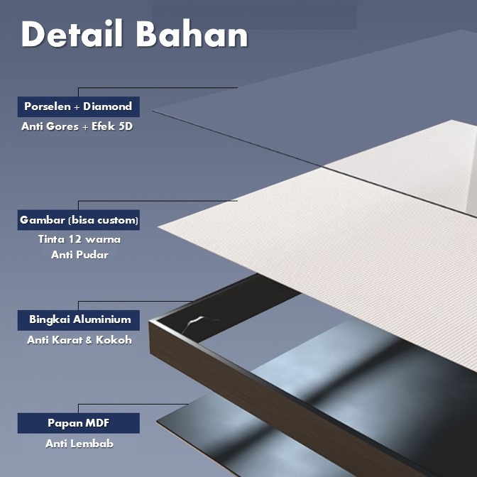 Lukisan Porcelain 5D Diamond Painting Custom Size