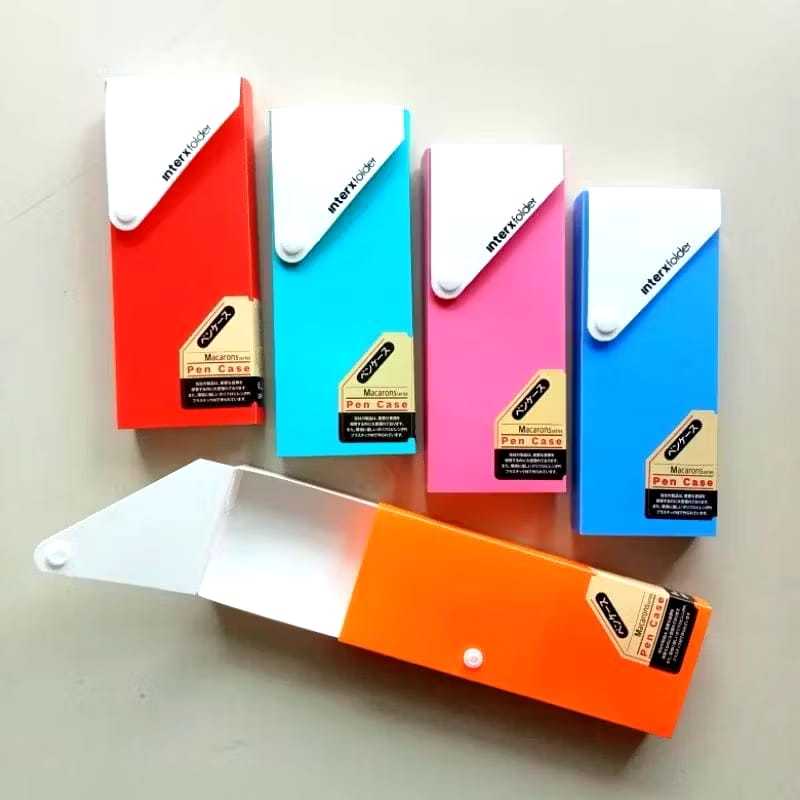 

Veiso_Tempat Pensil Sorong Pencil Case Slide Inter-X / Interx Pen Case Macarons Series Tempat Kotak Pensil
