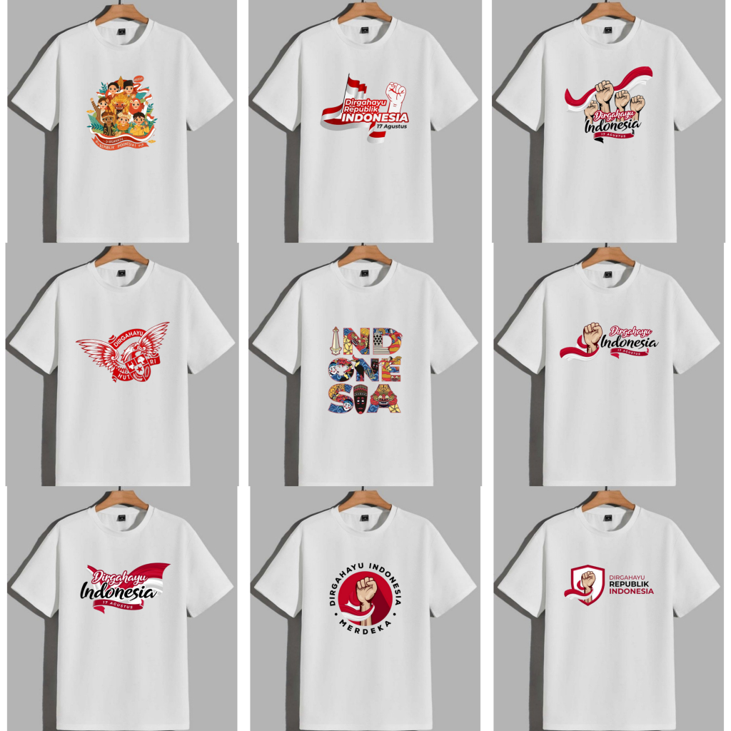 Kaos Agustusan / Kaos Dirgahayu RI / Kaos Dewasa 17 Agustus / Kaos Jumbo / Kaos Merah Putih