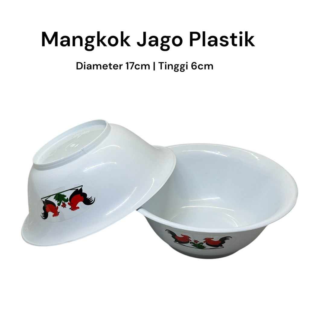 Mangkok Plastik Jago TANAYA | Mangkok Plastik Putih Ayam Jago | Mangkok Bubur plastik