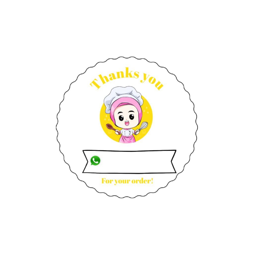 

10 pcs | stiker thank you WA | DIAMETER 4,5 CM| STIKER MURAH