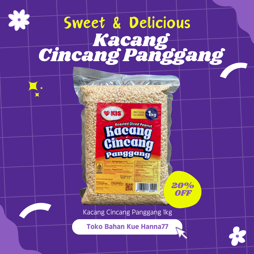 

Kacang Cincang Panggang 1kg KIS Roasted Diced Peanut untuk Toping Kue, Roti, dan Dessert Hanna77