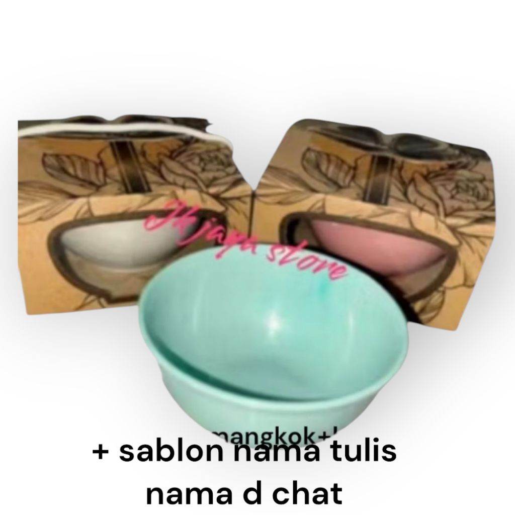 100pcs souvenir mangkok sablon nama souvenir pernikahan