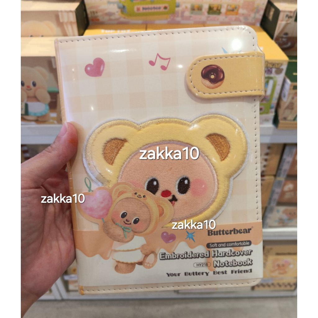 

Miniso Butterbear Plush & Embroidered Hardcover Notebook | Book | Buku Tulis Catatan Bulu Karakter Beruang