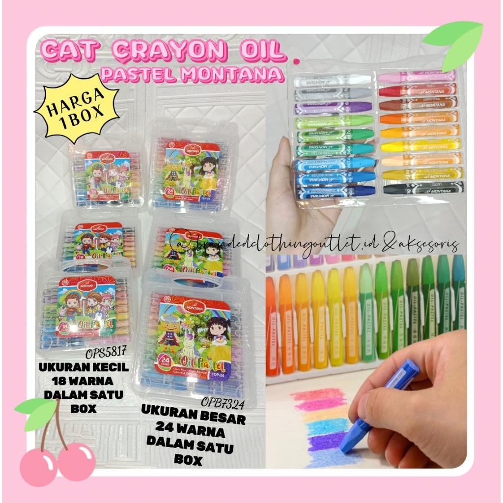 

CAT CRAYON OIL PASTEL MONTANA / OIL PASTEL / PERALATAN SEKOLAH ANAK / CRAYON MONTANA 24 WARNA / CRAYON MONTANA 18 WARNA / KRAYON MINYAK / OPS5817 / OPB7324