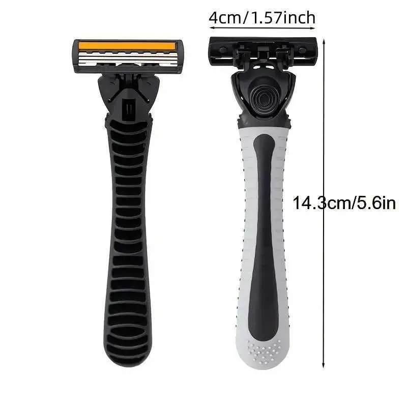 Pisau Alat Cukur Yukinawa isi 7 Razor Manual Set gagang Pegangan Anti Licin Empuk Tahan Lama Pisau tiga 3 lapis Mata Silet cukur Kumis janggut Jenggot isi ulang ganti mata pisau Pria Wanita Disposable 3 Razors Dudukan kepala Strip Pelicin Kulit