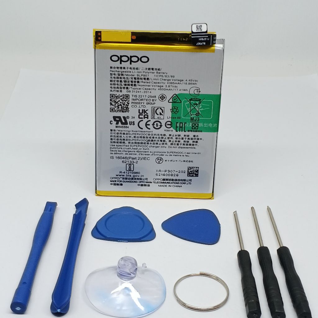 BATERAI BATRE OPPO RENO 8 4G BLP907 ORIGINAL BONUS OBENG HP