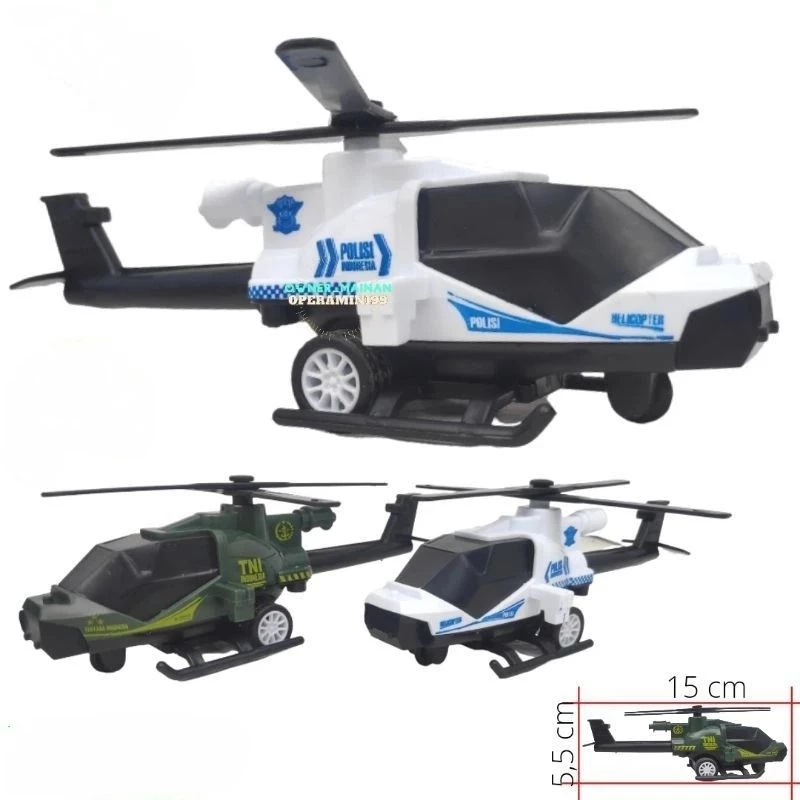 BISA COD Mainan Anak Helikopter Polisi Indonesia Pull Back / Mainan Helicopter Terbang / Mainan Kend