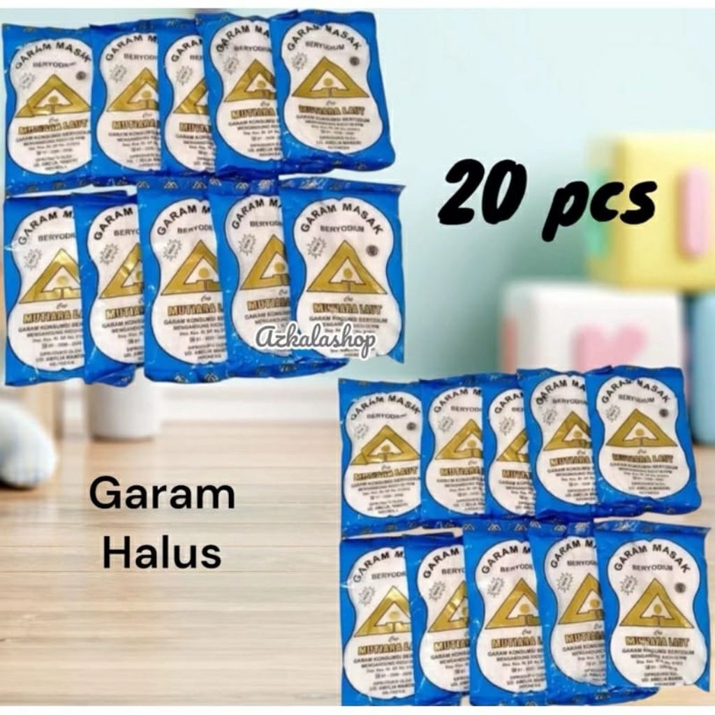 

20 Pcs Garam Masak Halus Beryoudim / Garam Dapur Beryodium Kemasan 100gr