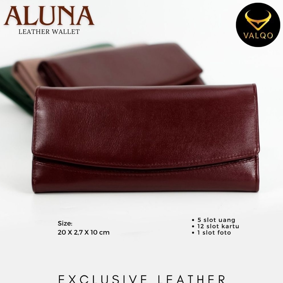 KODE X88H Valqo Aluna Dompet Kulit Kulit Sapi Dompet Wanita Perempuan Dompet Panjang Dompet Kartu