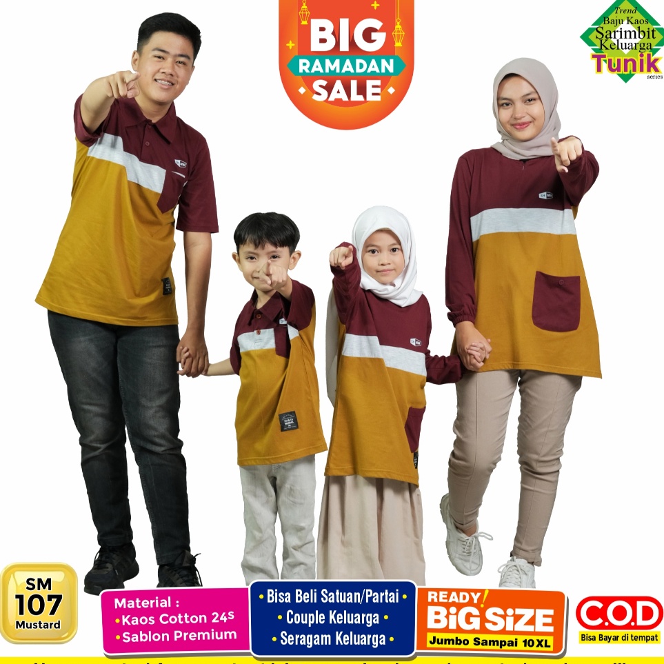 KODE E87U SHAFA MARWAH Kaos Sarimbit Keluarga Original  Baju Couple Atasan Tunik Family Set SM17 Mus