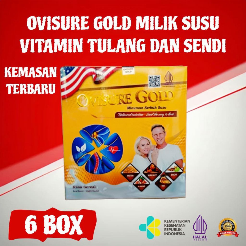 

PAKET 6 BOX NEW OVISURE GOLD ASLI 100% ORIGINAL MILIK SUSU VITAMIN TULANG DAN SENDI