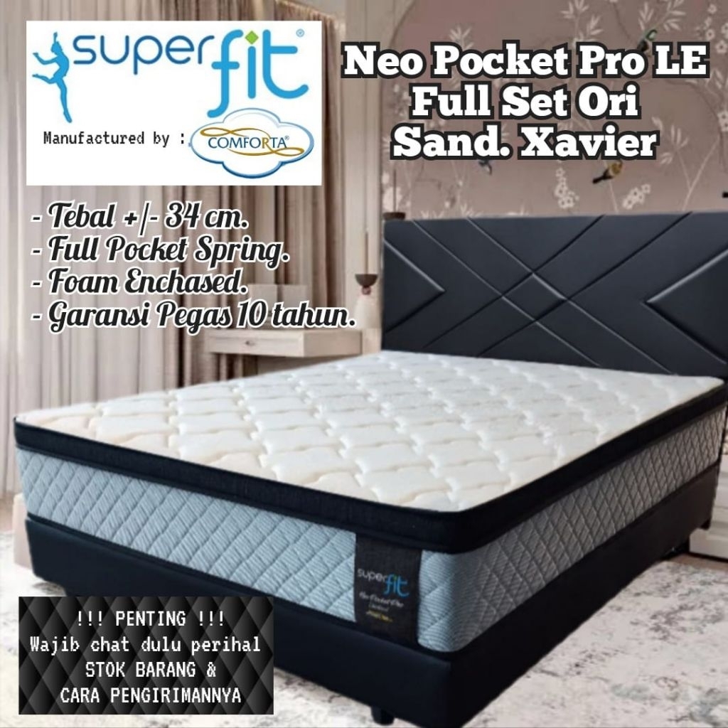 TFRS. Full Set Ori . Springbed Comforta Superfit Neo Pocket PRO LE34 . 160 / 180
