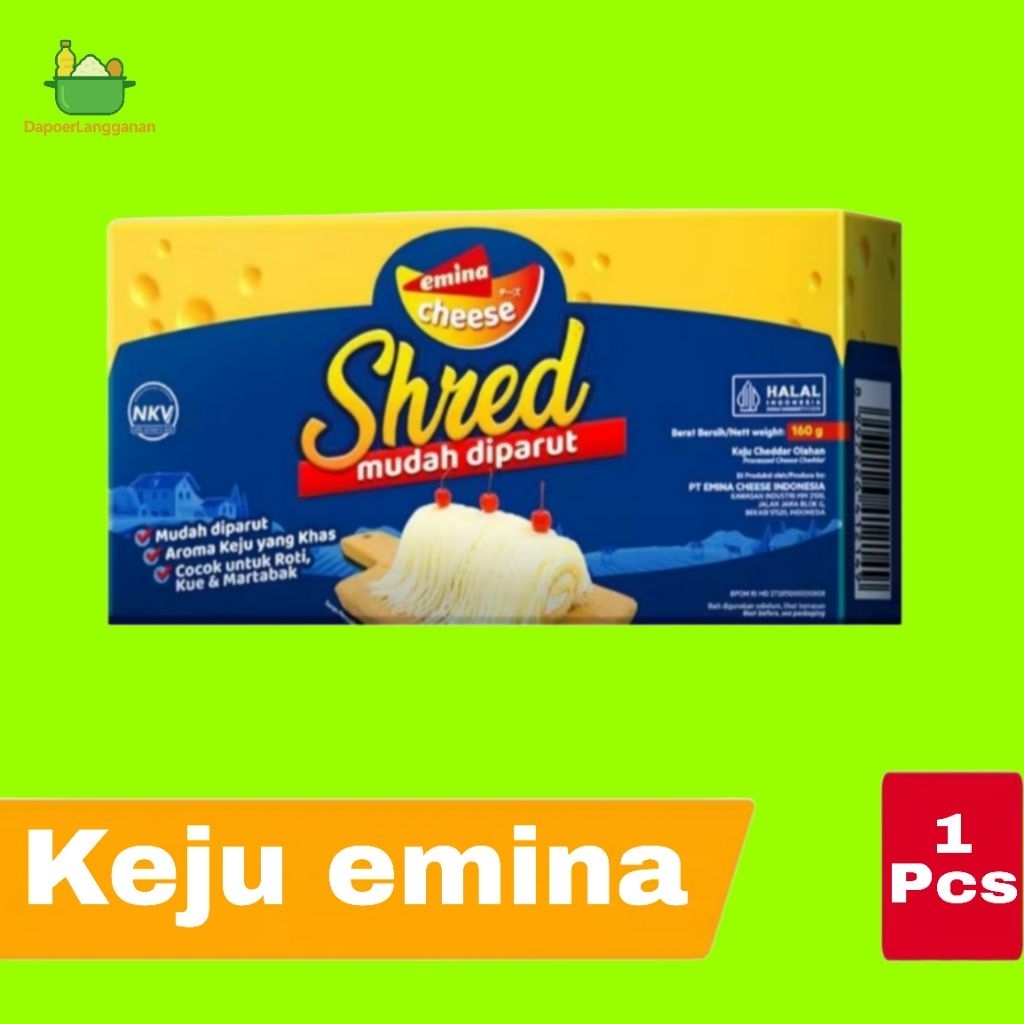 

Keju Emina Cheese Shred 160gr – Keju Parut Praktis, Mudah Diparut & Gurih