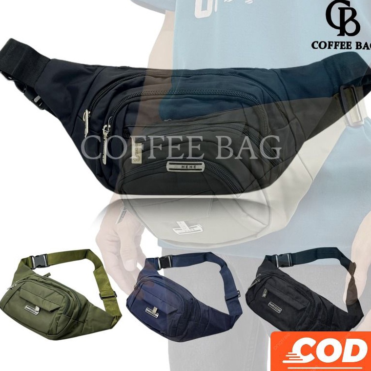 KODE S33D CB Tas Pinggang HeheBag Tas Slempang Pria Bahan Nylon81123