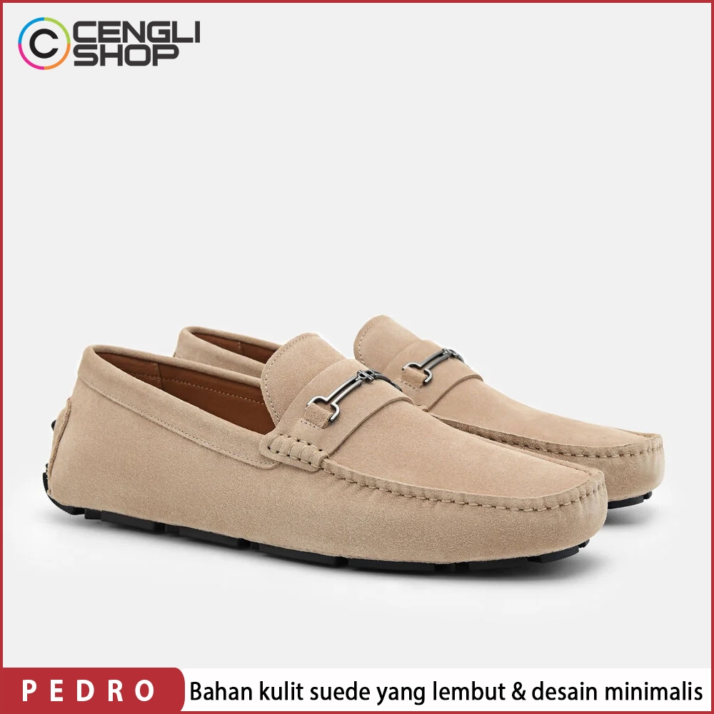 PM184 SEPATU PEDRO LOAFER PRIA ORIGINAL LOAFERS PANSUS KULIT ASLI ORI COKLAT