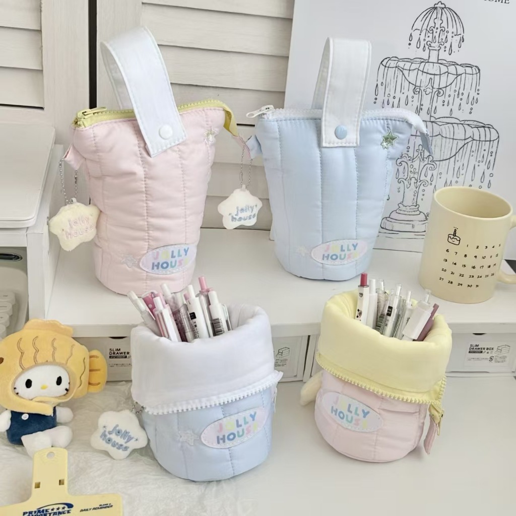 

Simple pen holder, pencil case, male and female students, large capacity stationery box, standing stationery bag