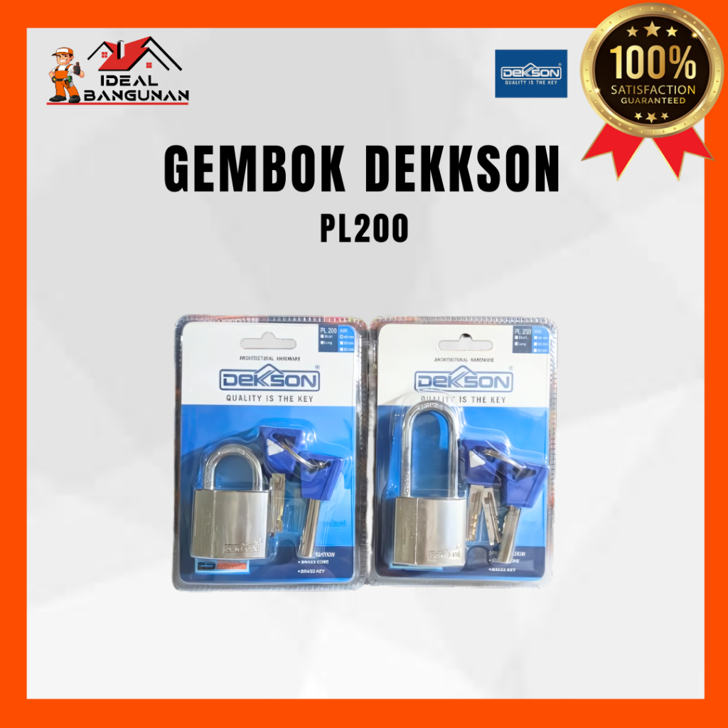 GEMBOK DEKKSON 40 MM PL-200 SN LEHER PANJANG DAN LEHER PENDEK | GEMBOK PREMIUM MER DEKSON | GEMBOK D