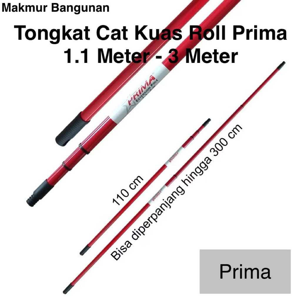 Tongkat Cat Kuas Roll Prima 1.1 Meter - 3 Meter | Tongkat Sambung Kuas Cat Roll | Gagang Penyambung 