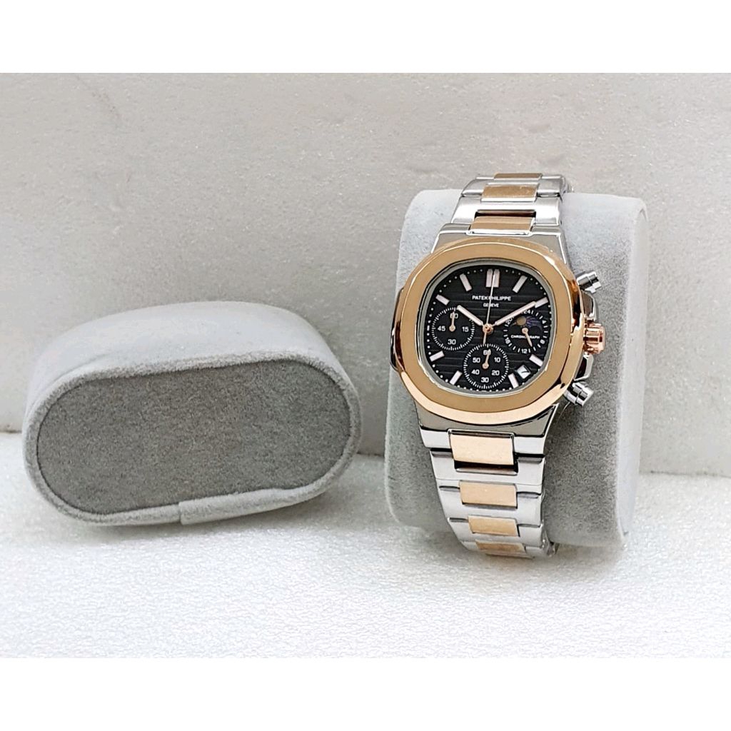 Best Seller Jam Tangan Pria Patek Philippe Chronograph Aktif & Tgl Aktif Stainless steel