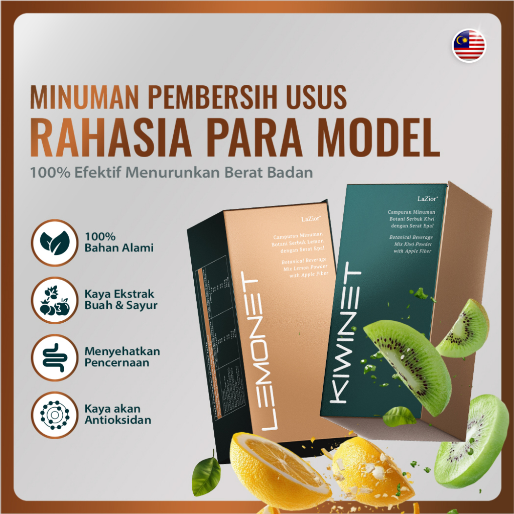 

LaZior Lemonet Kiwinet | Minuman Jus Detoks Tinggi Serat Bundles 2 Box