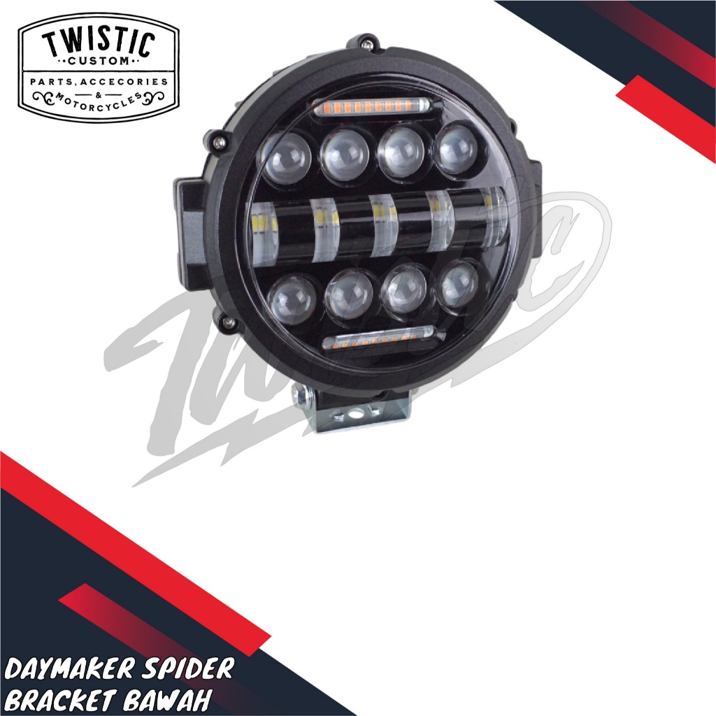 Headlamp Lampu Depan Spider LED Bracket Bawah Motor Custom Universal
