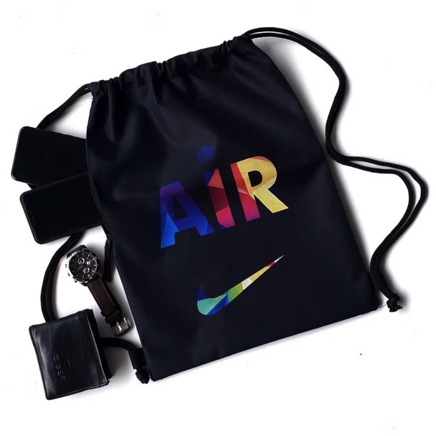 TAS SERUT NK RAINBOW COLOUR STRING BAGS ORIGINAL BLACK BAGS / TAS SERUT PRIA WANITA / TAS SERUT TAHA