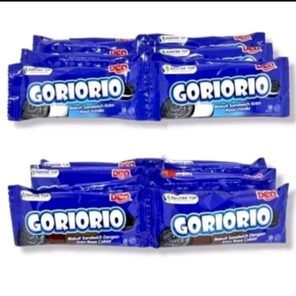 

[20pcs] Goriorio 8gr Biskuit Coklat dengan Cream Coklat / Vanila Biskuit Enak dan Lezat
