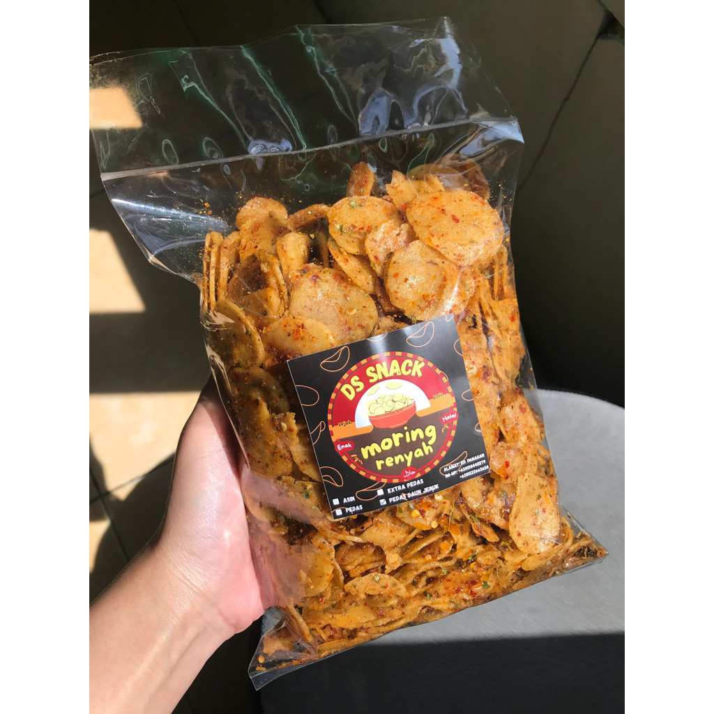 

MORING PEDAS DAUN JERUK 250gr/500gr-camilan kering/makanan ringan/ pedas extra daun jeruk