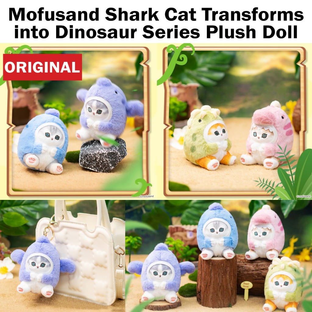 Gantungan Boneka Mofusand Keychain Boneka Mofusand Shark Dinosaur Boneka Kucing Mofusand