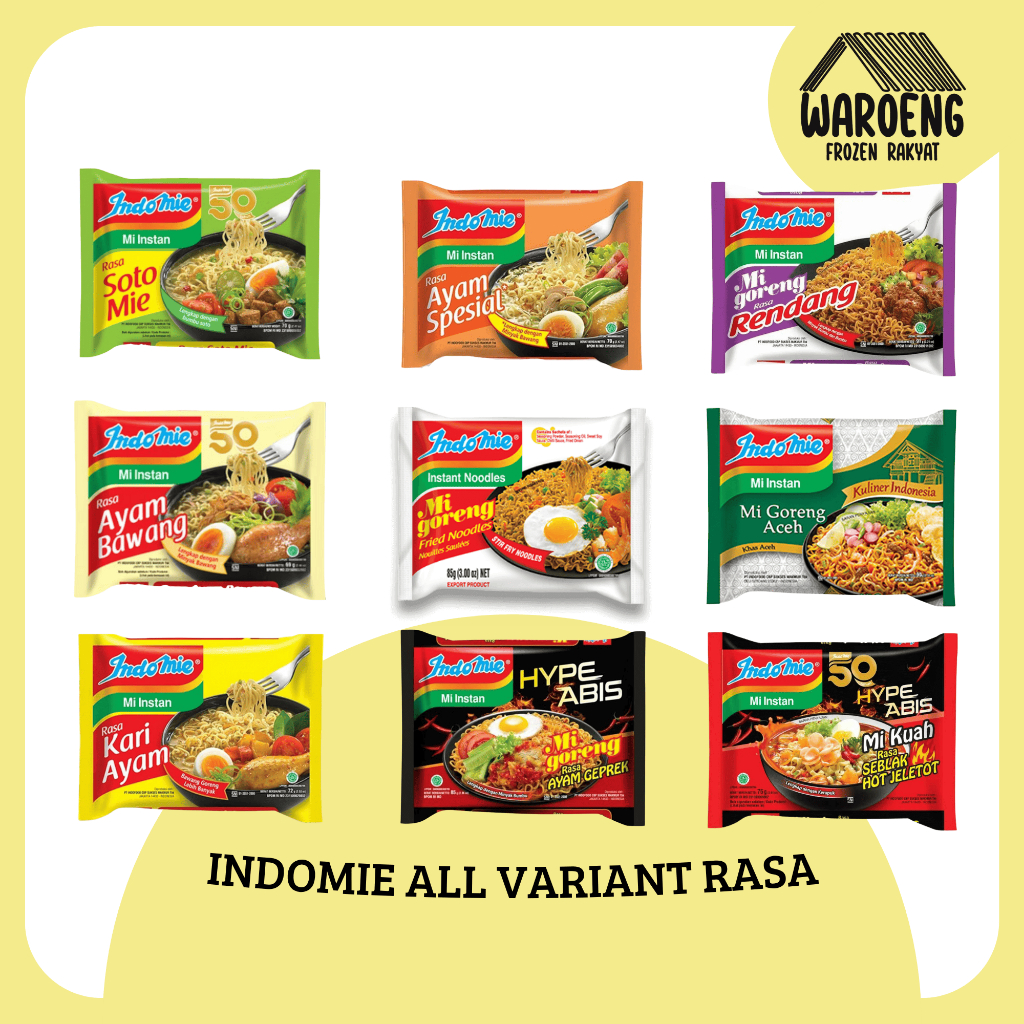 

INDOMIE SATUAN ALL VARIAN SEMUA RASA LENGKAP