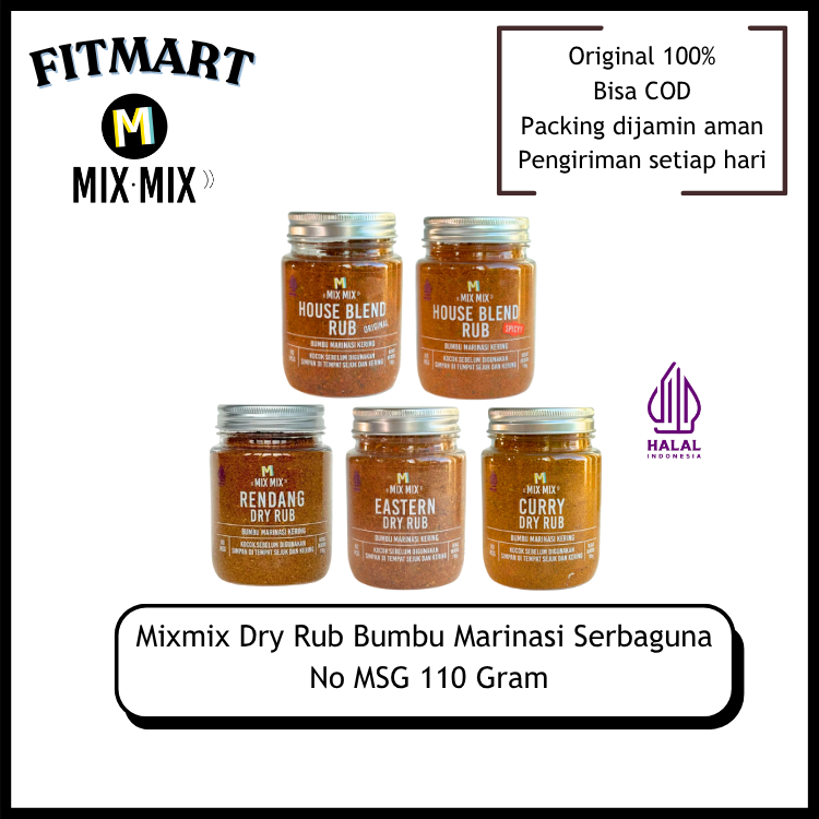

Mixmix Dry Rub Spices - Bumbu Marinasi Serba Guna for Grill and BBQ - Halal Large Packaging