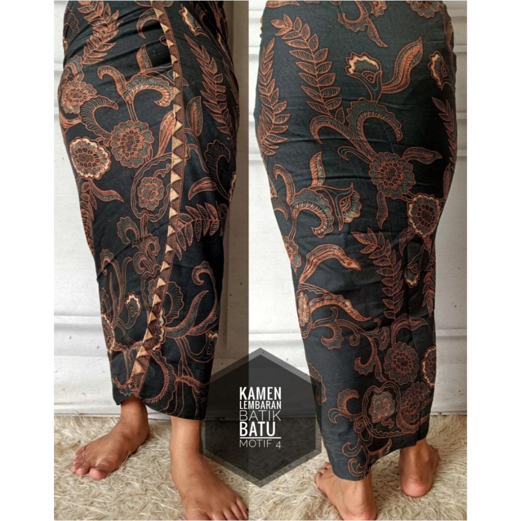 Kamen Lembaran Batik Batu Hitam Putih