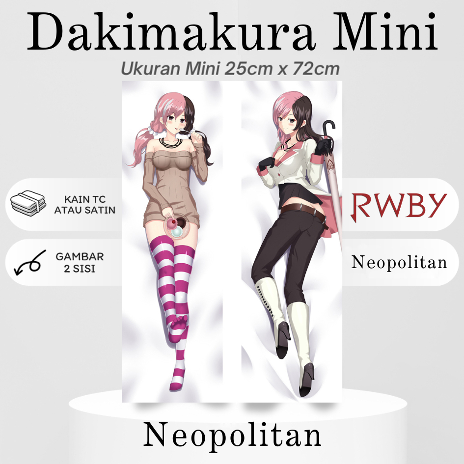 DAKIMAKURA Mini NEOPOLITAN RWBY - Sarung bantal Mini Waifu Anime RWBY: Hyousetsu Teikoku Ice Queendo