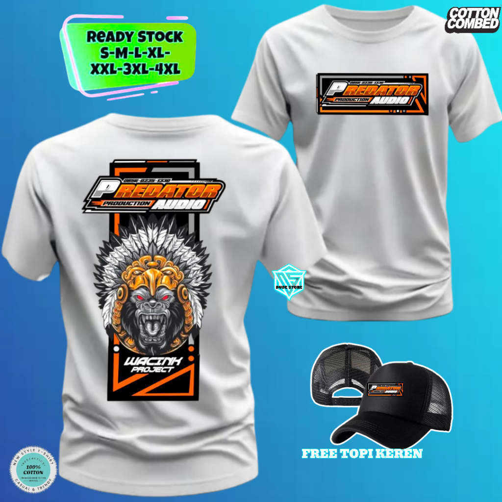 DUDESTORE CLTHING DISTRO KAOS HOREG PREDATOR AUDIO WACINK PROJECT LION DESIGN CASUAL KATUN COMBAD FR