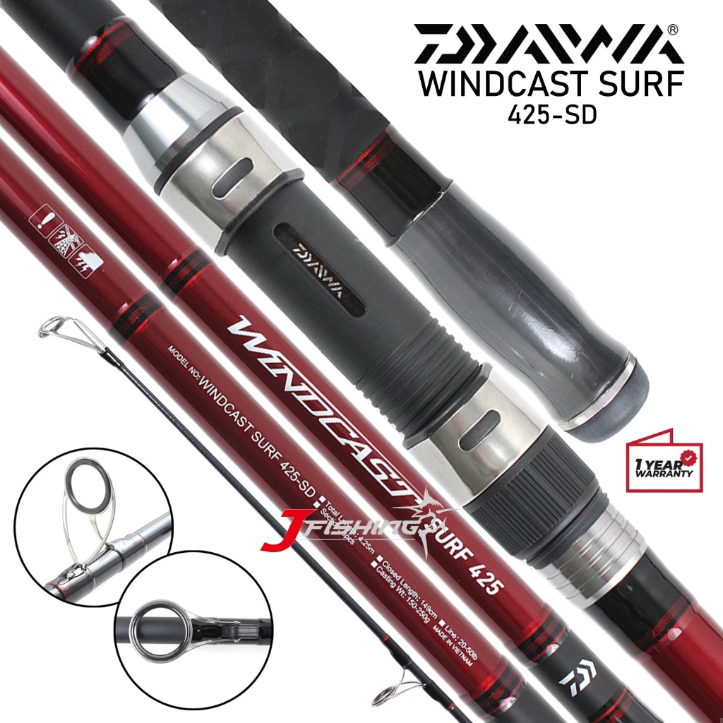 Joran Daiwa WINDCAST SURF 425 450 480-SD |Pasiran |Sambung 3 | Surf fishing |RESMI